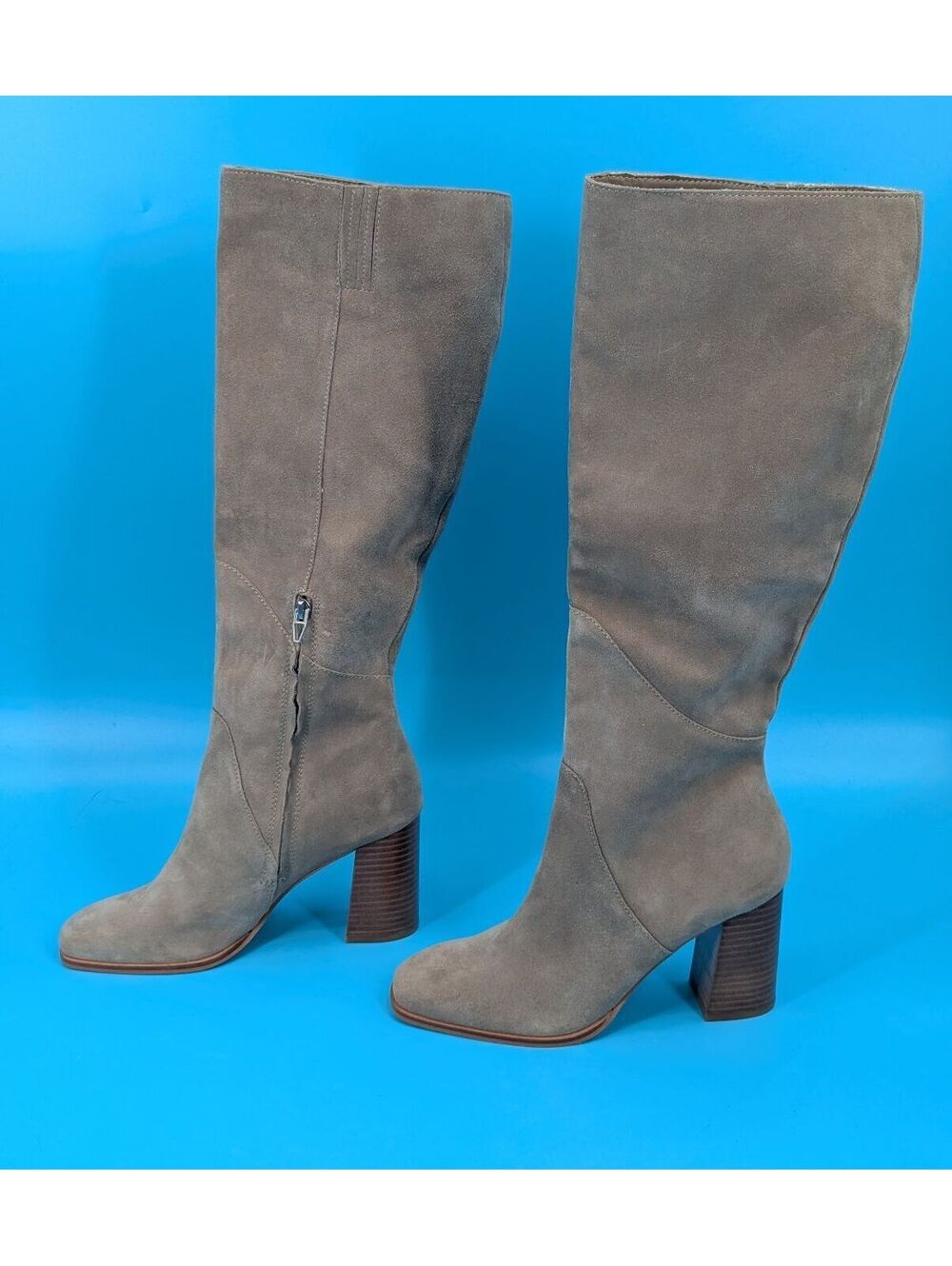 Dolce Vita taupe suede knee high block heel boots New no Box size 8.5